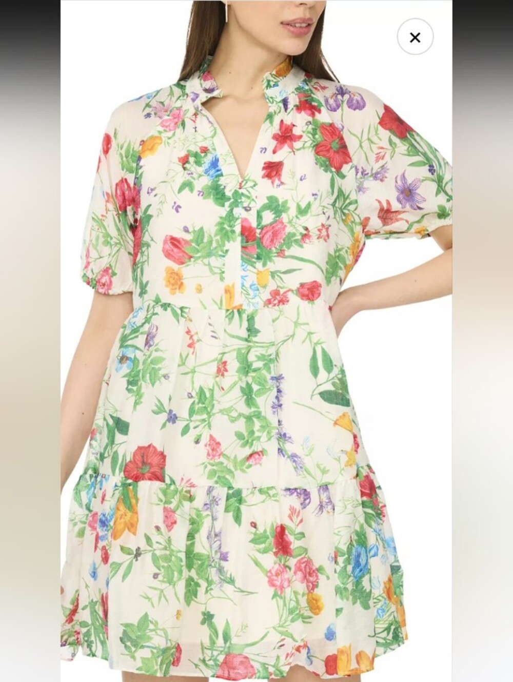 Women's MSK Short Sleeve Babydoll Tiered Dress Size S.